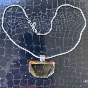 Swarovski Crystal Pendant , Sterling Silver Necklace